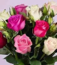 Florero de 15 rosas variadas - Imagen 3